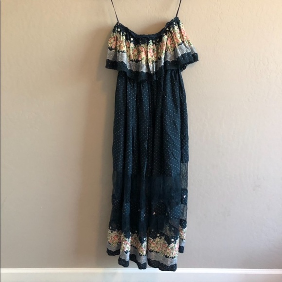 FREEWAY Womens Maxi Dress Printed Lace Inset - Picture 3 of 6